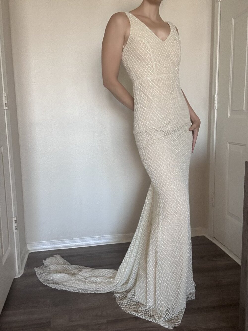 Anna Campbell Beaded One-of-a-Kind 2022 Bespoke Prototype Wedding Gown XS bridal